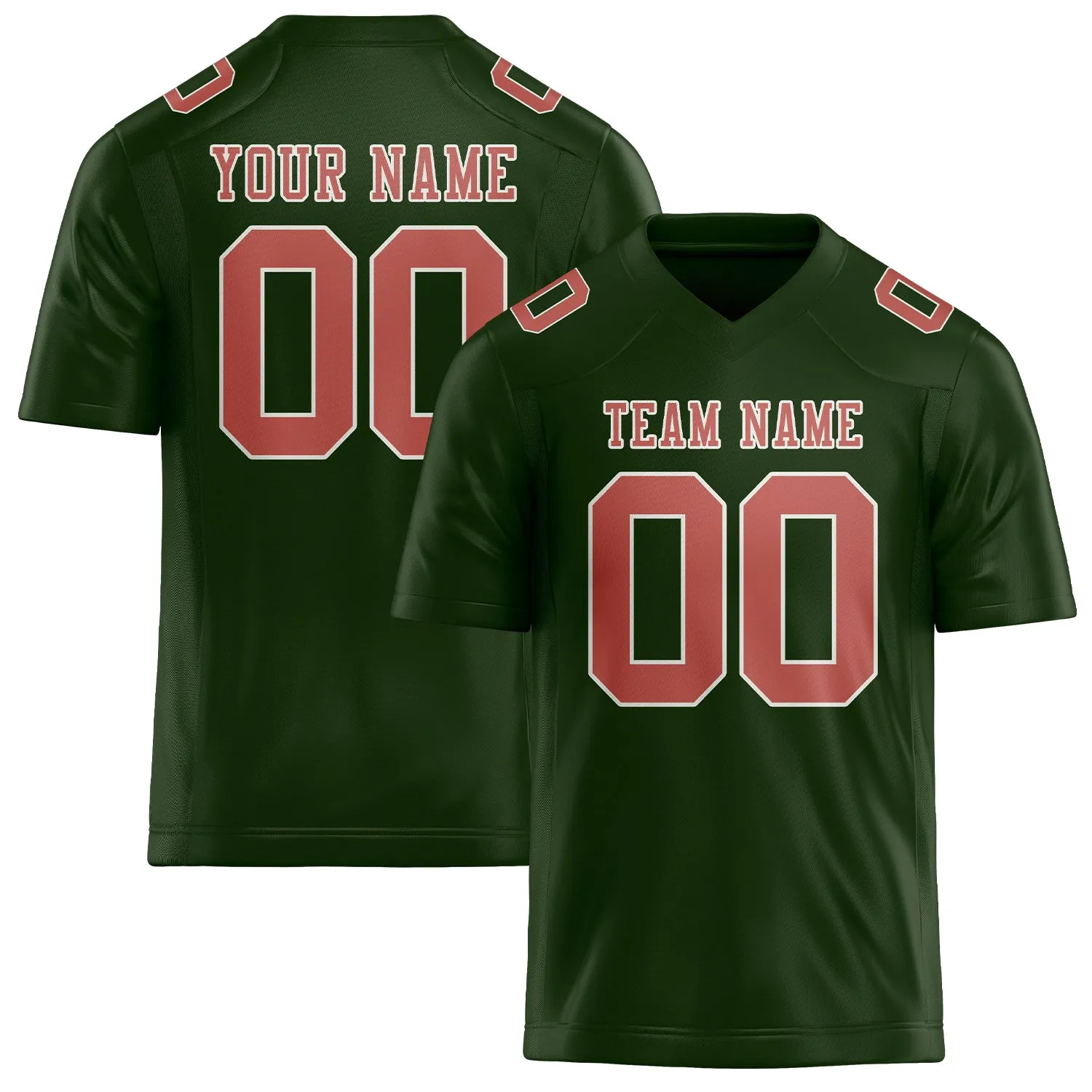 Custom Dark Green Copper Rose Football Jersey sold by Tailorly