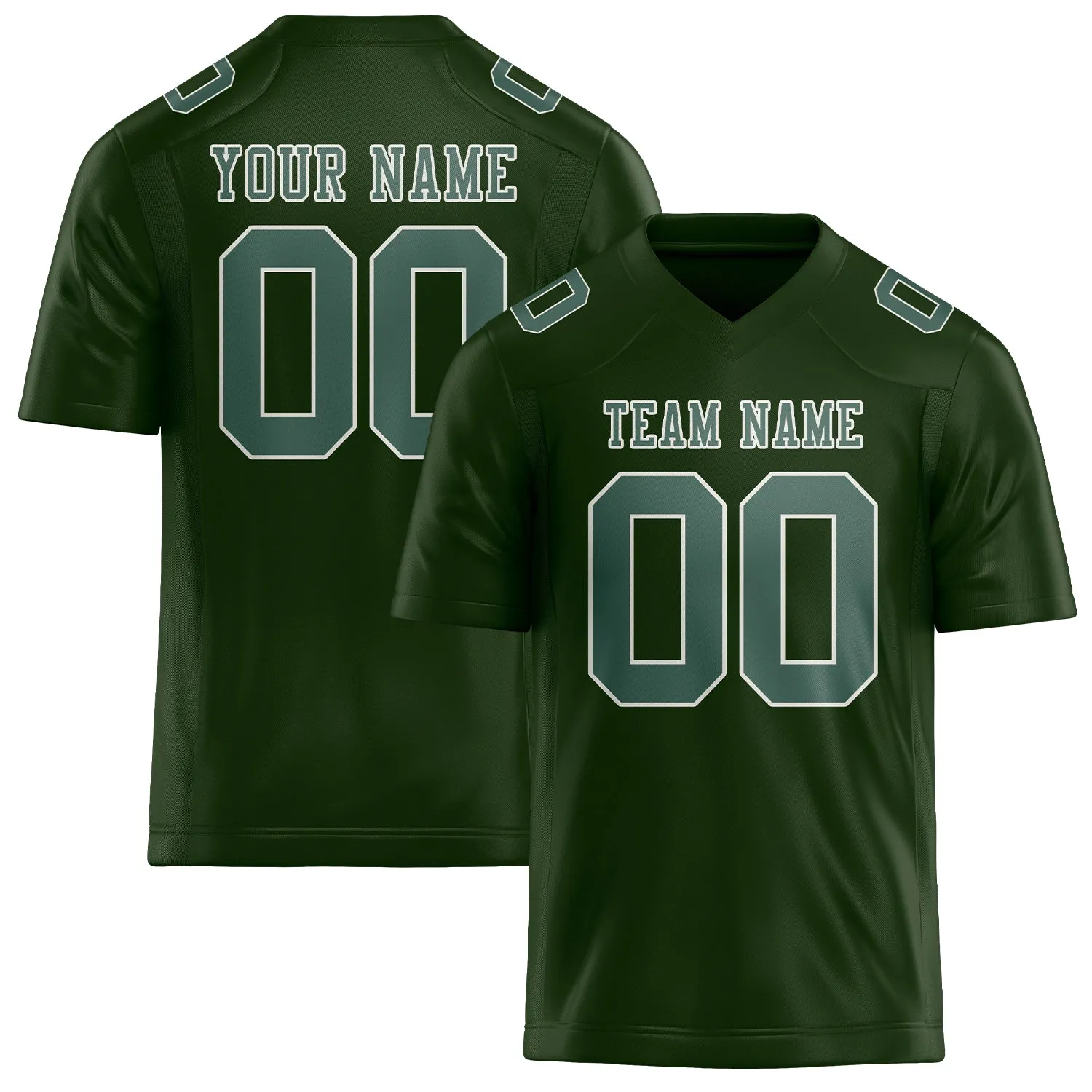 Custom Dark Green Blue Green Football Jersey sold by Tailorly