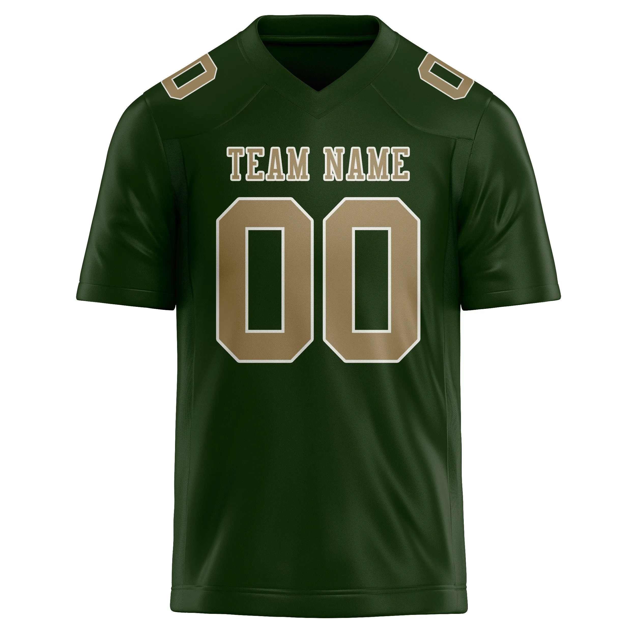 Custom Dark Green Light Khaki Football Jersey sold by Tailorly product image thumbnail 2