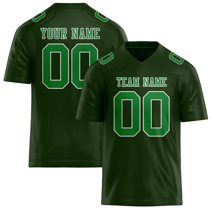 Custom Dark Green Emerald Green Football Jersey made by Tailorly