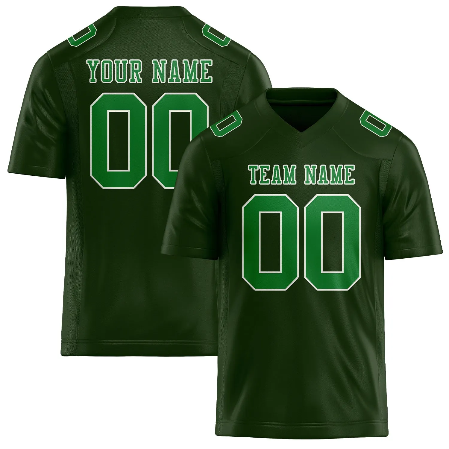 Custom Dark Green Emerald Green Football Jersey sold by Tailorly