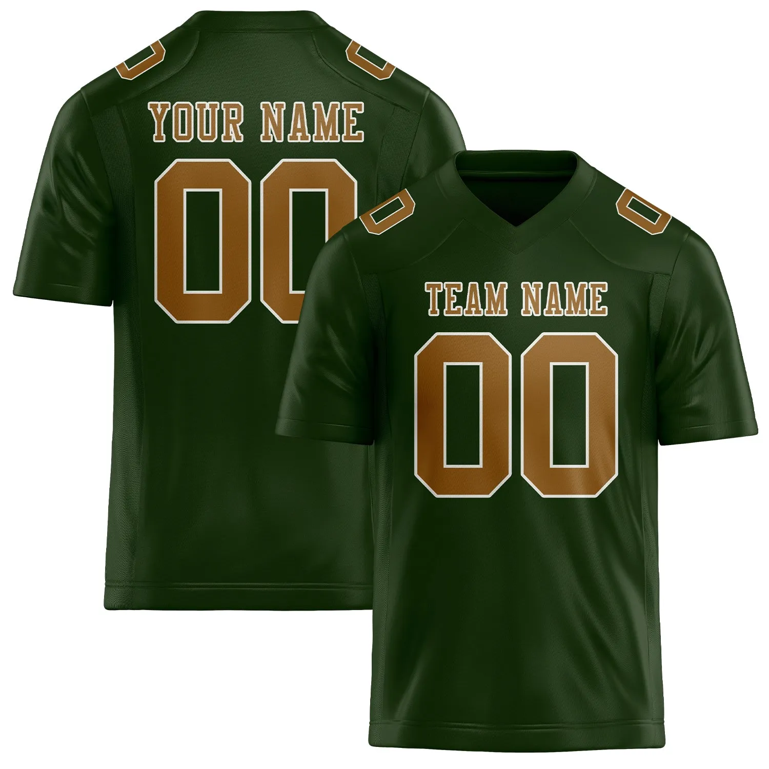 Custom Dark Green Khaki Football Jersey sold by Tailorly