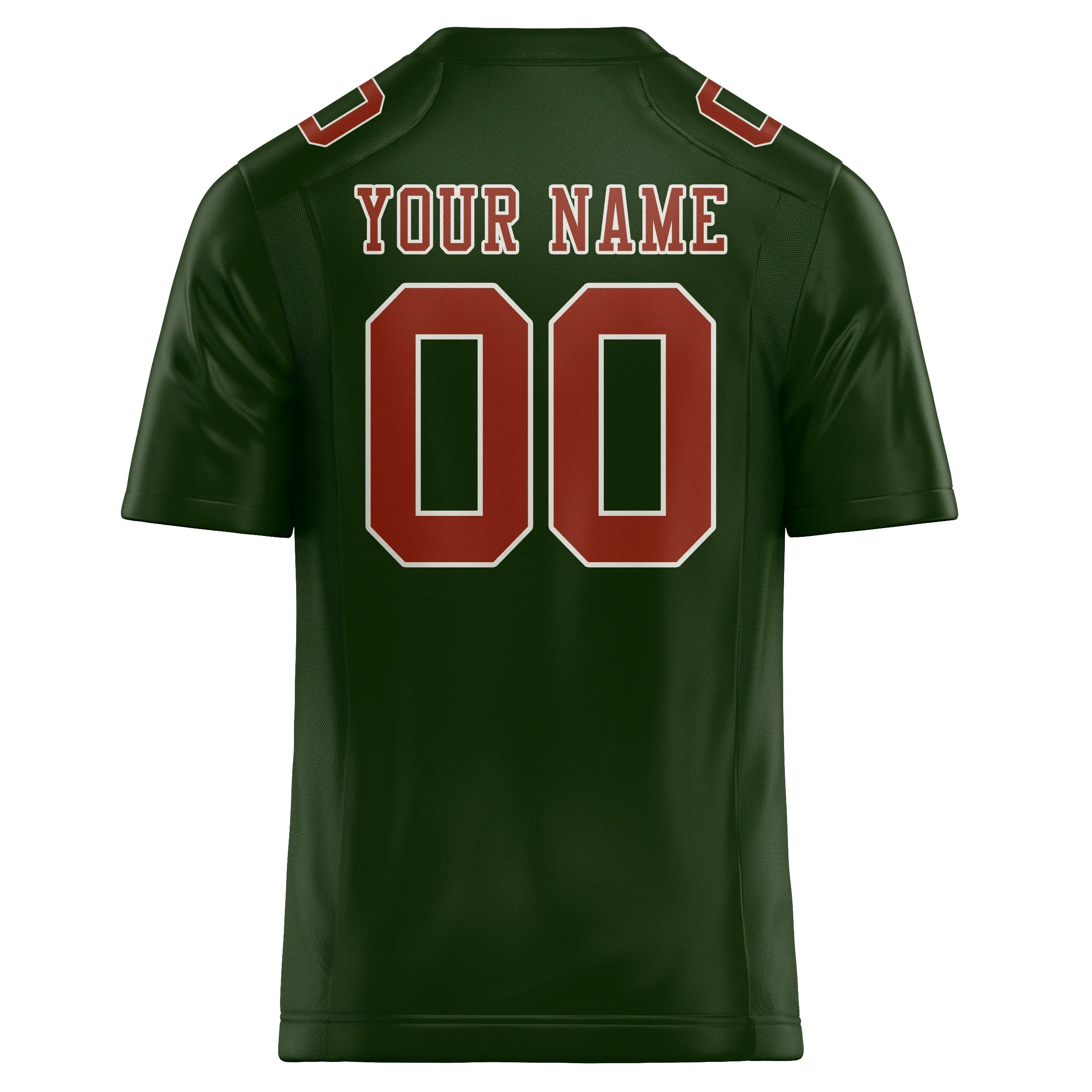Custom Dark Green Coral Red Football Jersey sold by Tailorly product image thumbnail 3