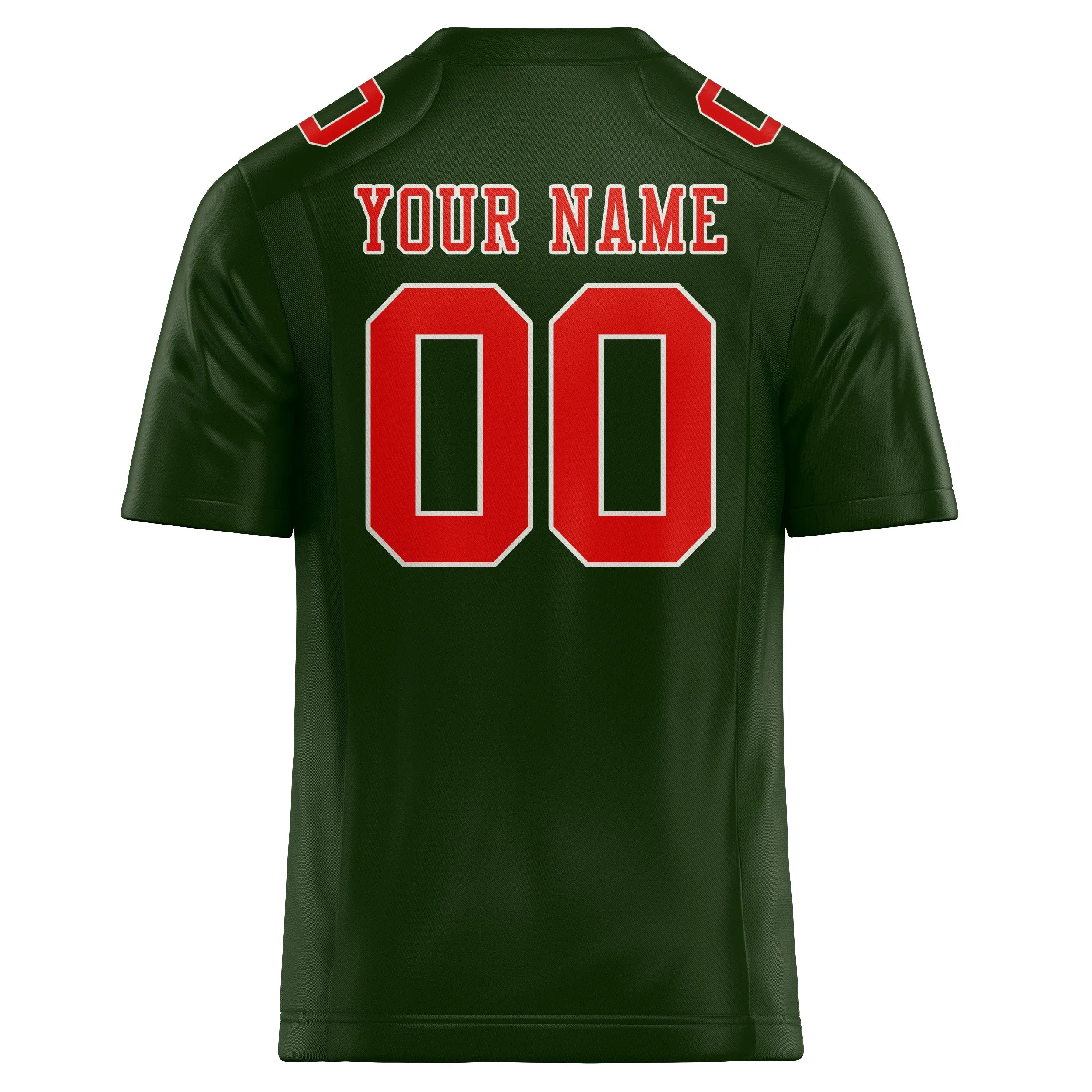 Custom Dark Green Orange Red Football Jersey sold by Tailorly product image thumbnail 3