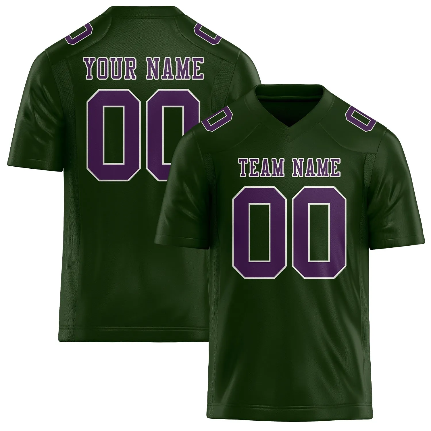 Custom Dark Green Purple Football Jersey sold by Tailorly