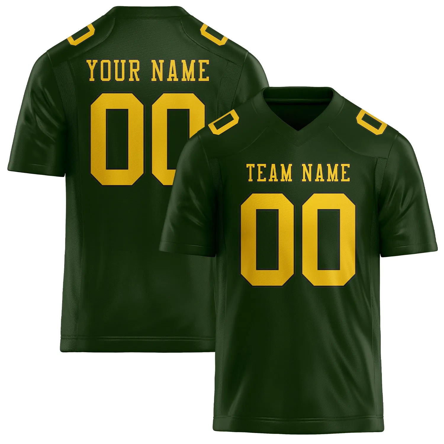 Custom Dark Green Gold Football Jersey sold by Tailorly