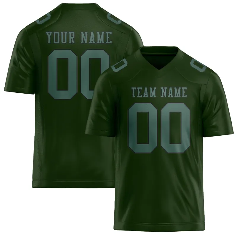 Custom Dark Green Blue Green Football Jersey made by Tailorly