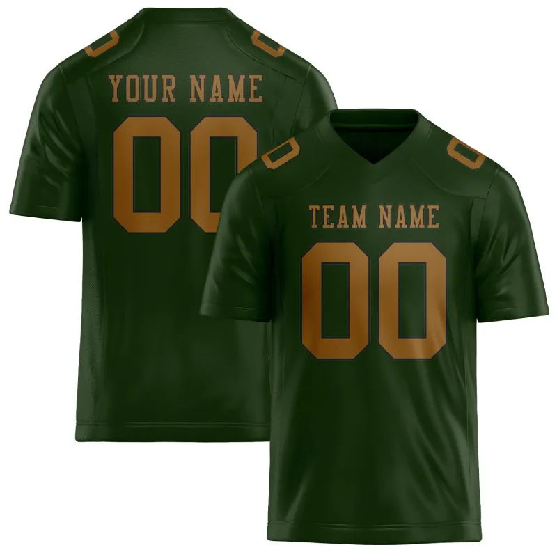 Custom Dark Green Khaki Football Jersey made by Tailorly