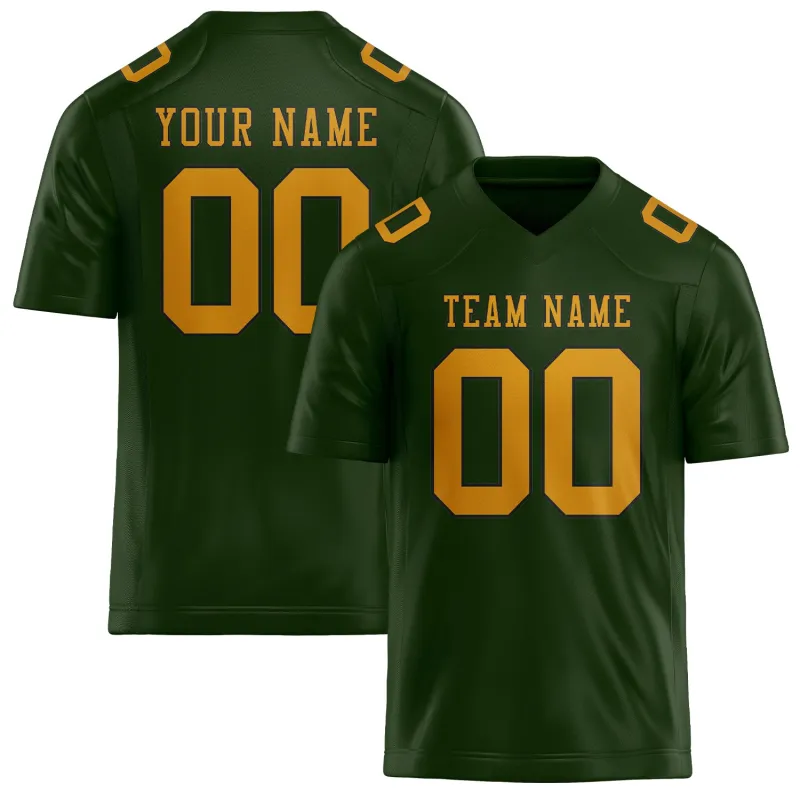 Custom Dark Green Yellow Football Jersey made by Tailorly