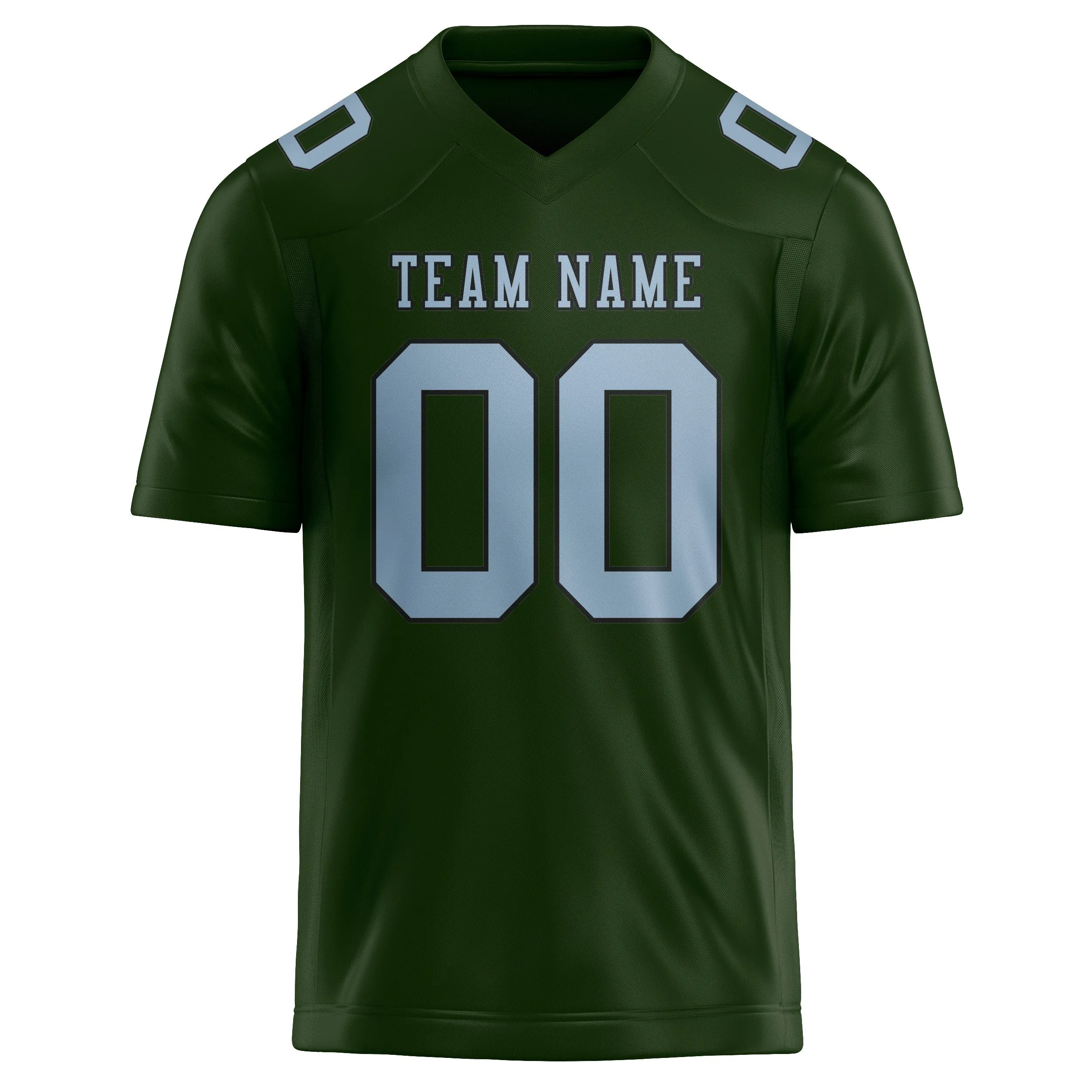Custom Dark Green Light Blue Football Jersey sold by Tailorly product image thumbnail 2