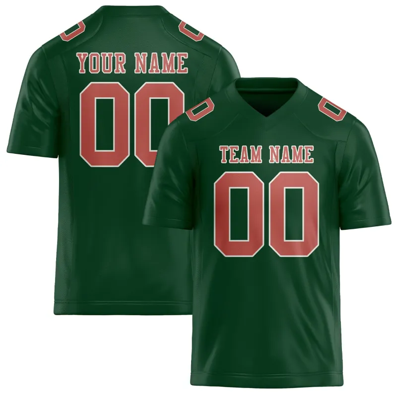 Custom Green Copper Rose Football Jersey made by Tailorly