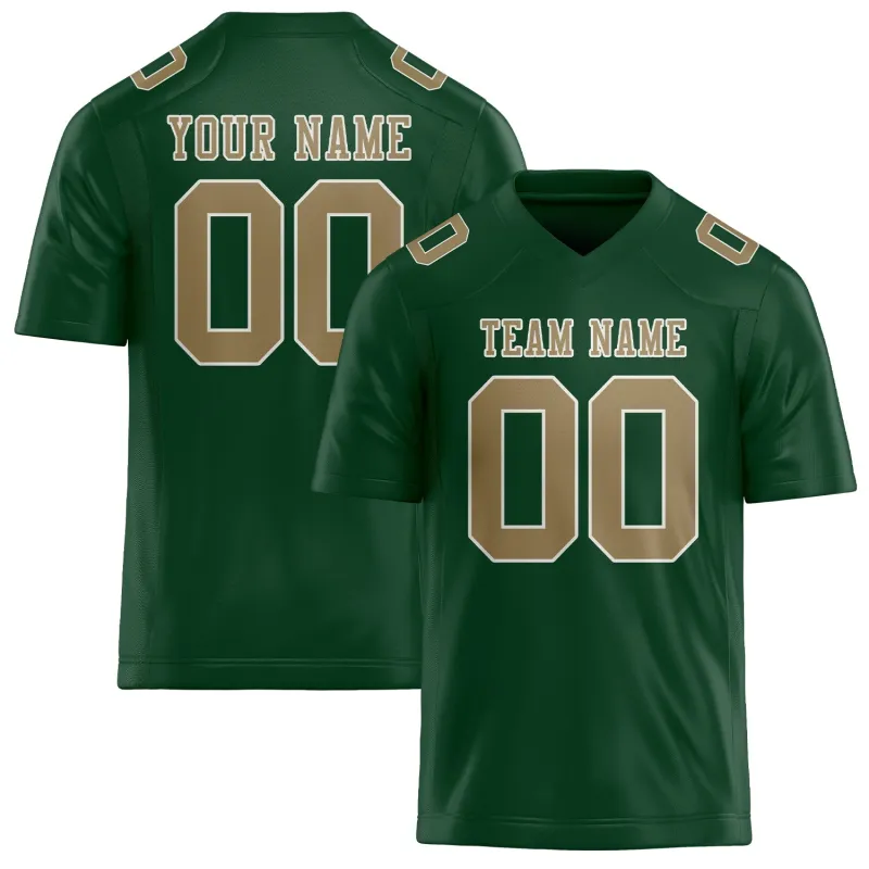 Custom Green Light Khaki Football Jersey made by Tailorly