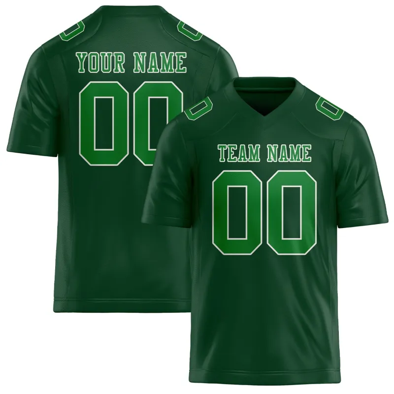 Custom Green Emerald Green Football Jersey made by Tailorly
