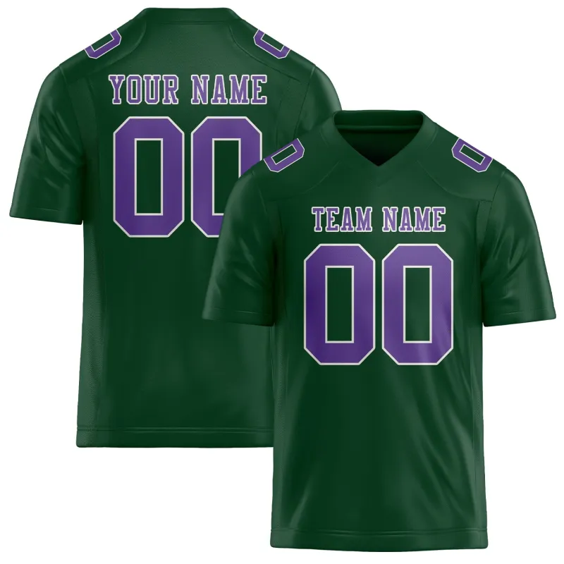 Custom Green Light Purple Football Jersey made by Tailorly