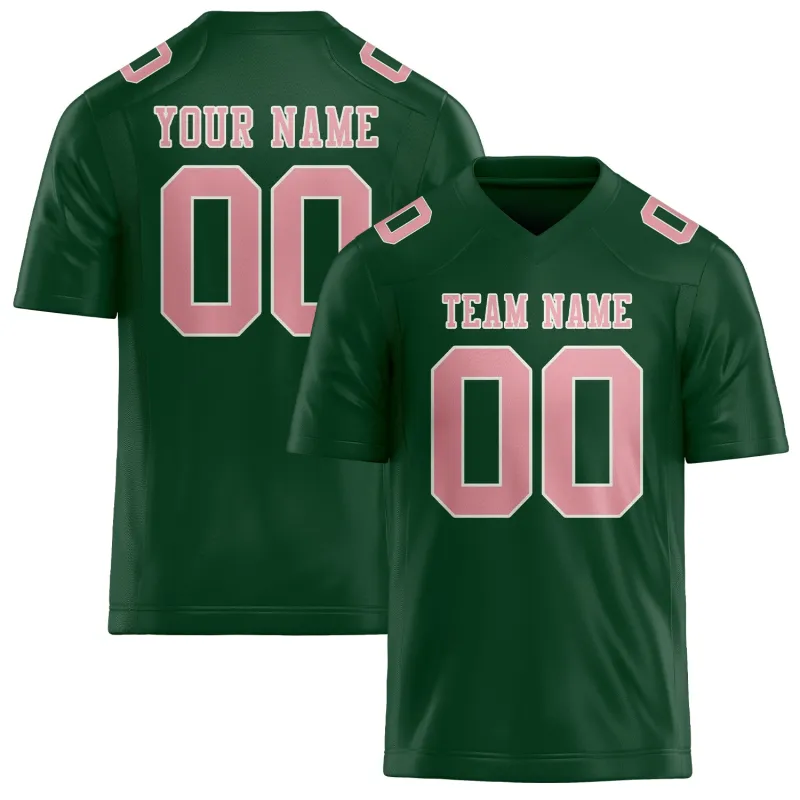 Custom Green Light Pink Football Jersey made by Tailorly
