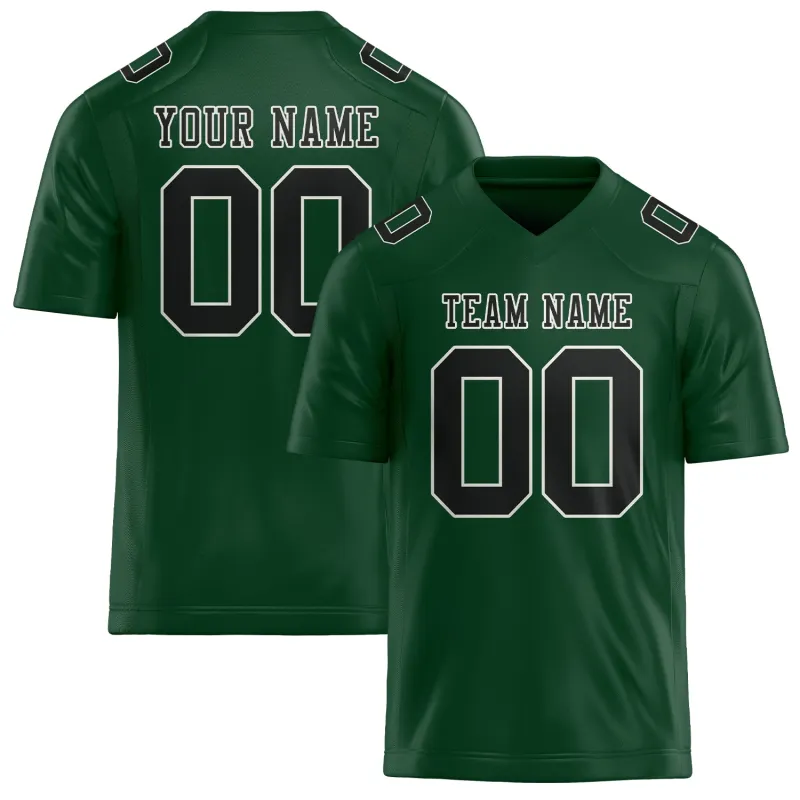 Custom Green Black Football Jersey made by Tailorly