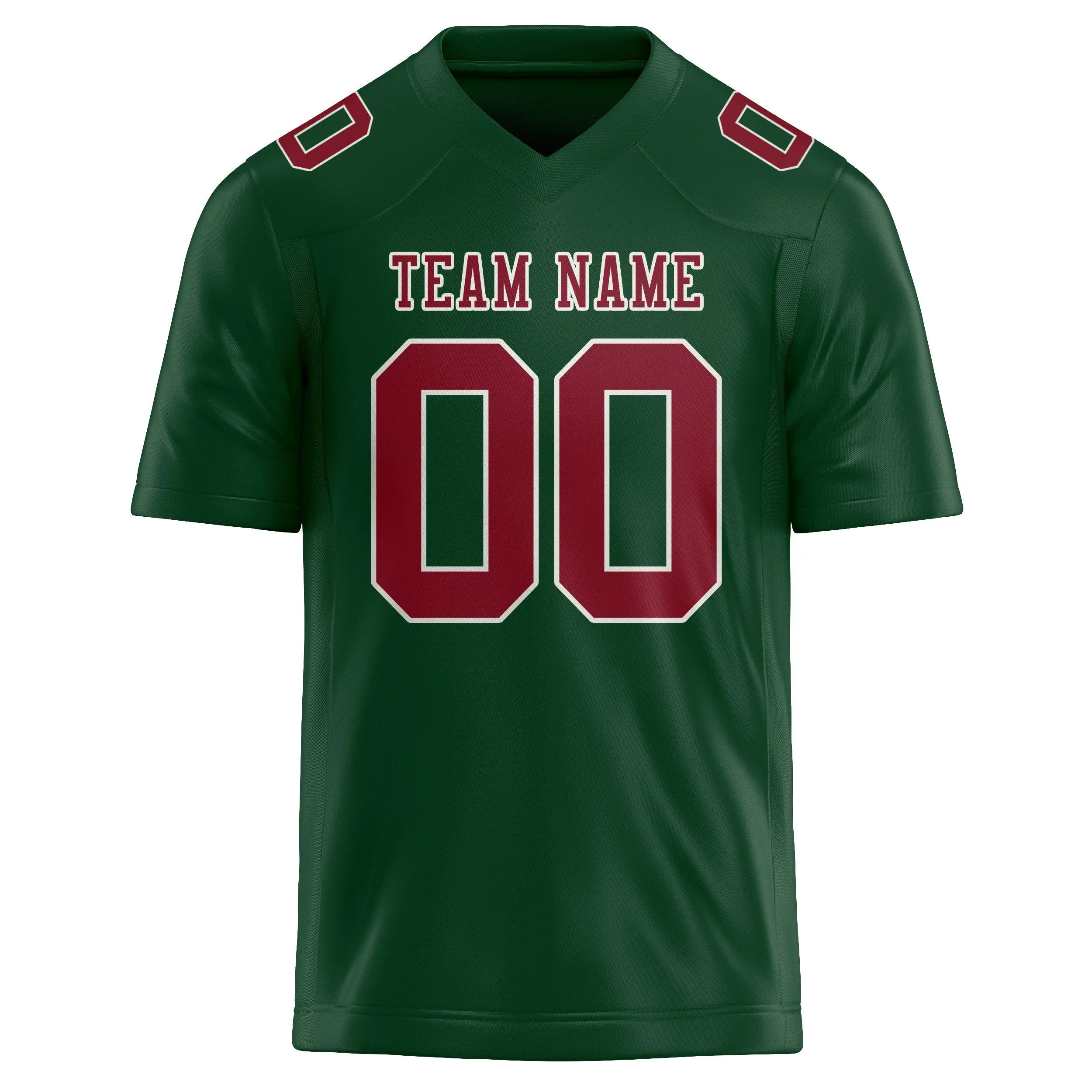Custom Green Crimson Red Football Jersey sold by Tailorly product image thumbnail 2