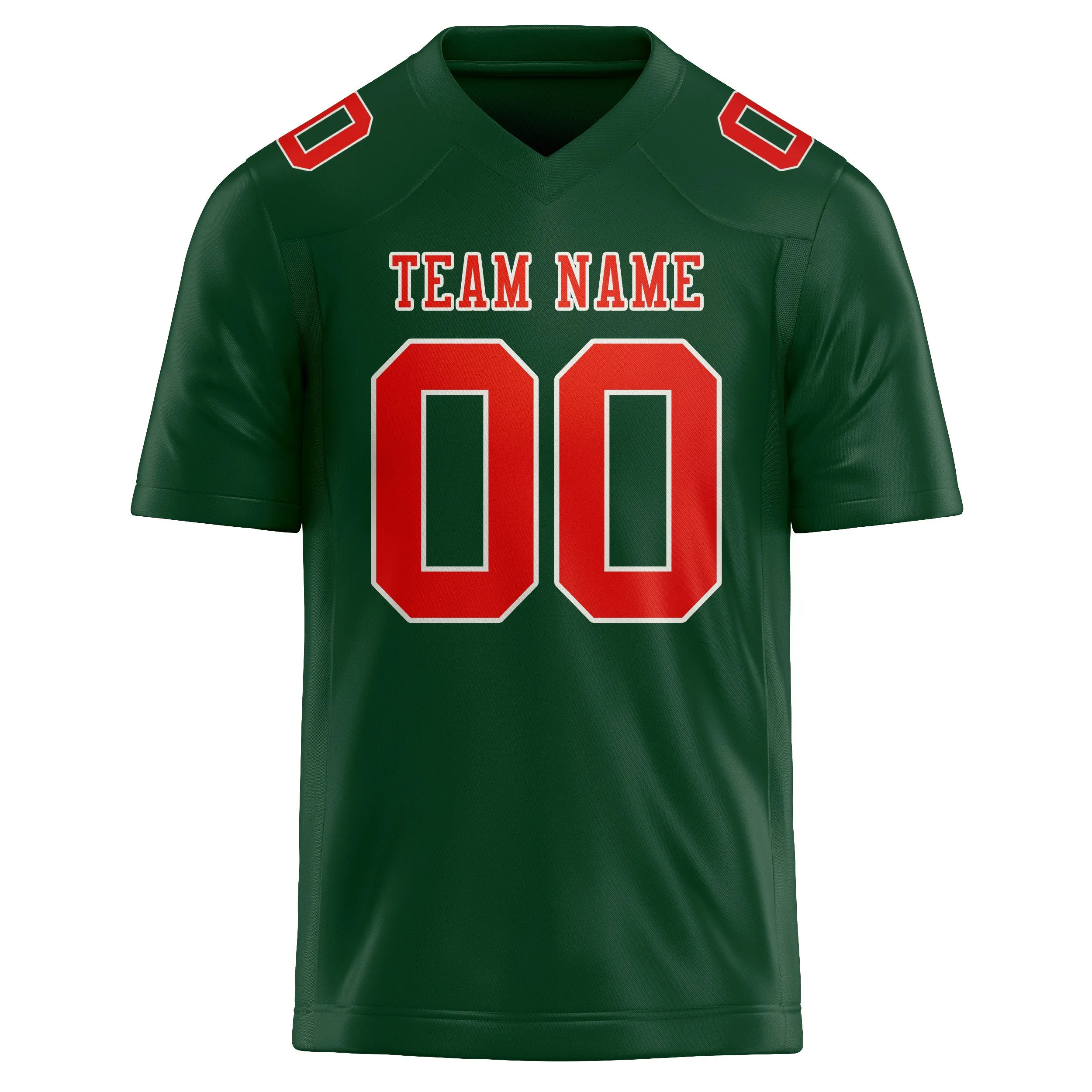 Custom Green Orange Red Football Jersey sold by Tailorly product image thumbnail 2