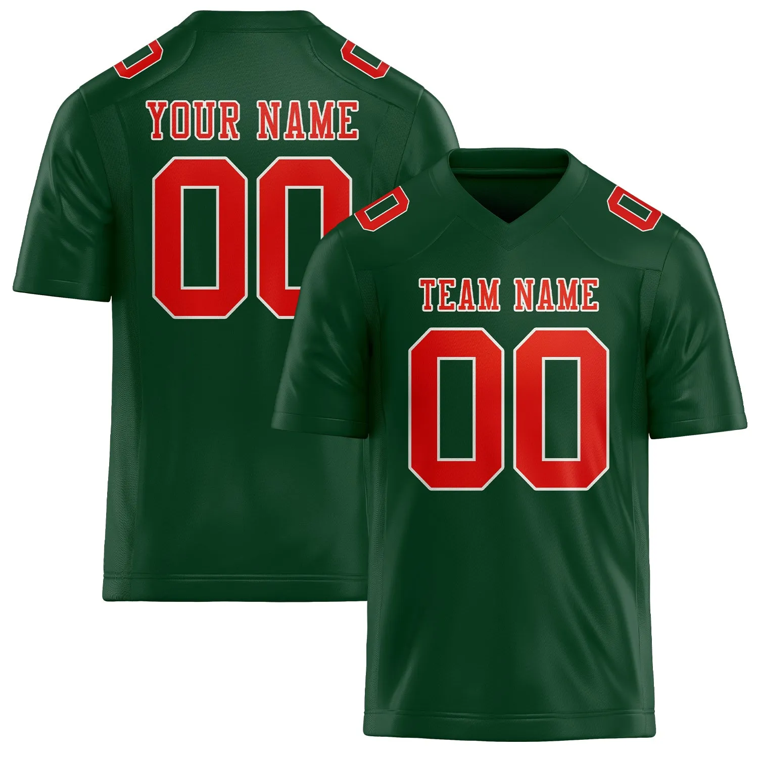 Custom Green Orange Red Football Jersey sold by Tailorly