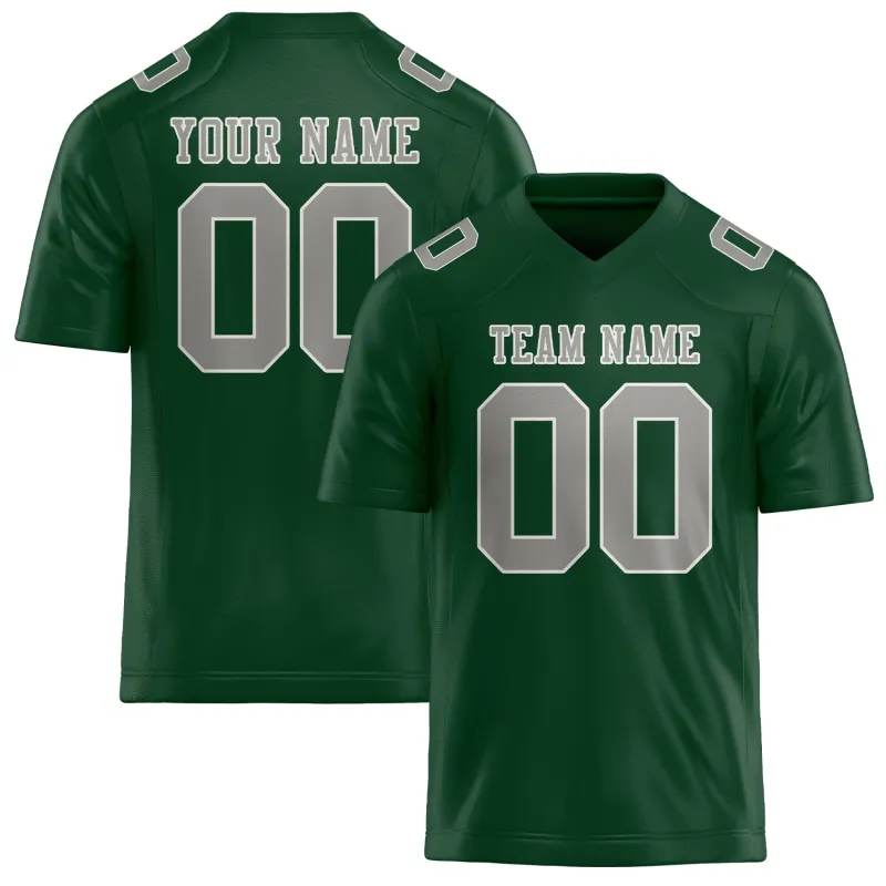 Custom Green Gray Football Jersey made by Tailorly