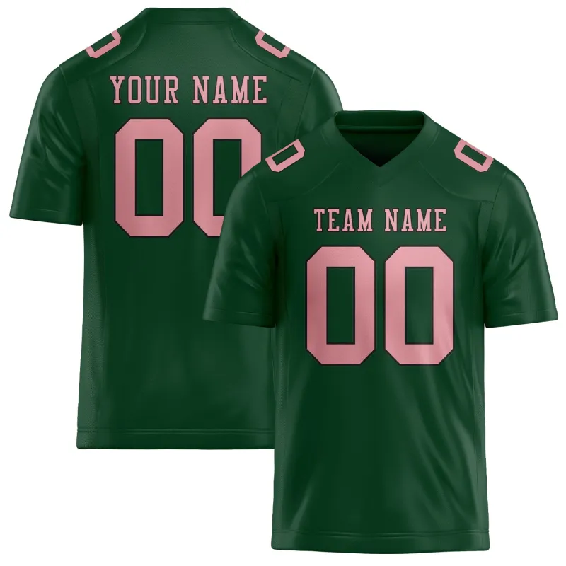 Custom Green Light Pink Football Jersey made by Tailorly
