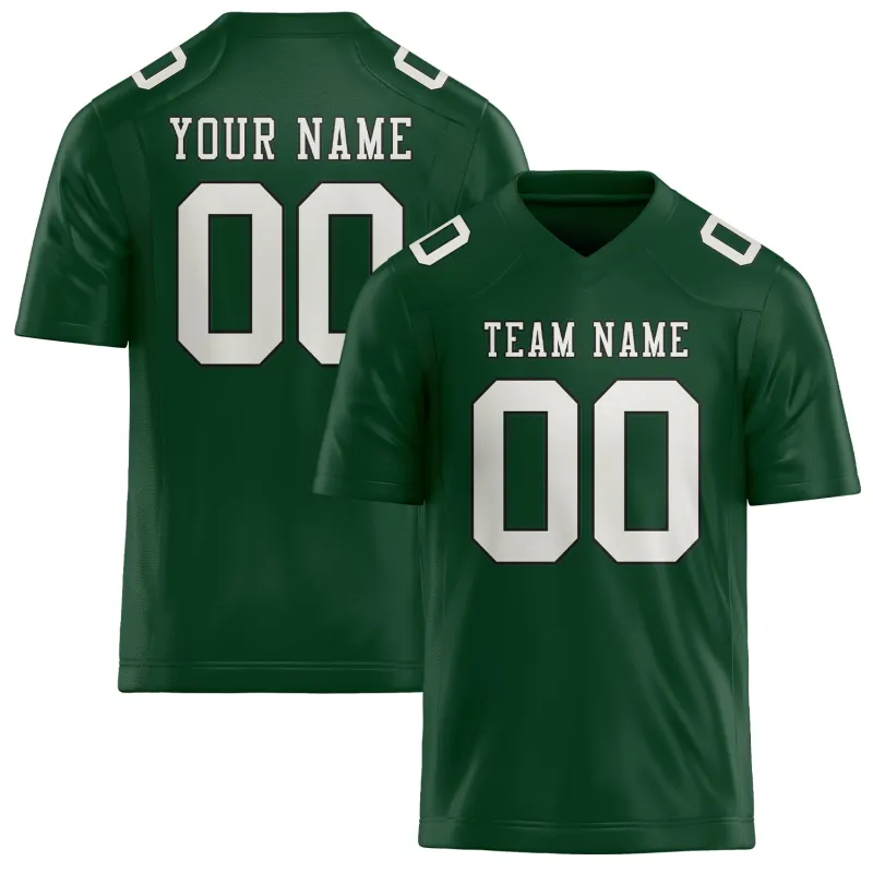 Custom Green White Football Jersey made by Tailorly
