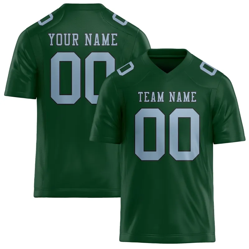 Custom Green Light Blue Football Jersey made by Tailorly