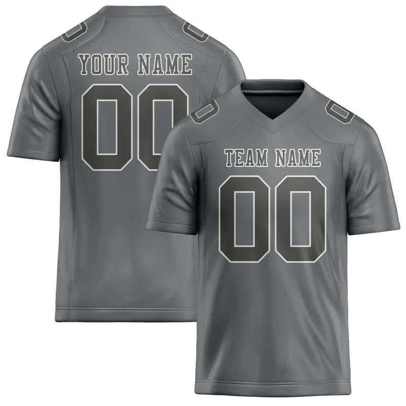Custom Gray Dark Grey Football Jersey made by Tailorly