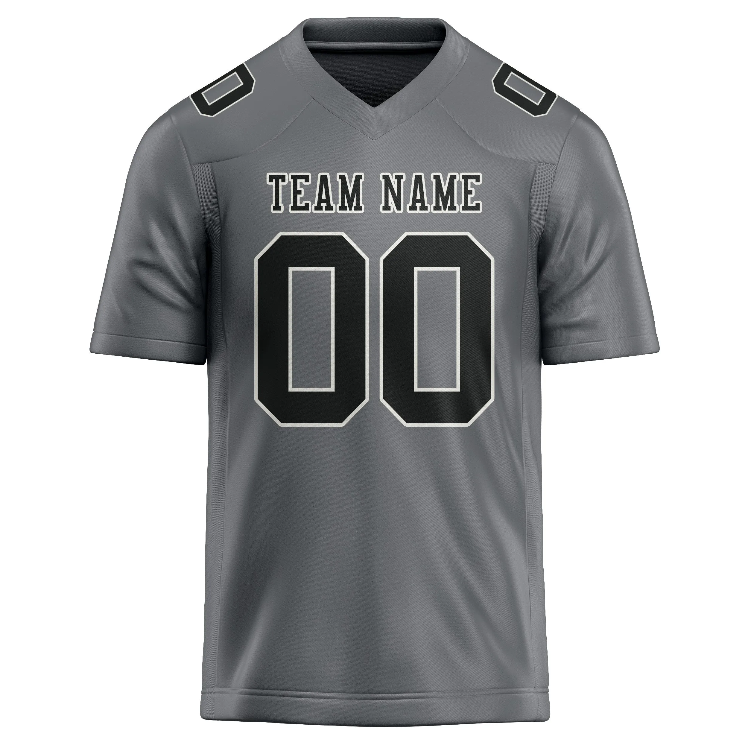 Custom Gray Black Football Jersey sold by Tailorly product image thumbnail 2