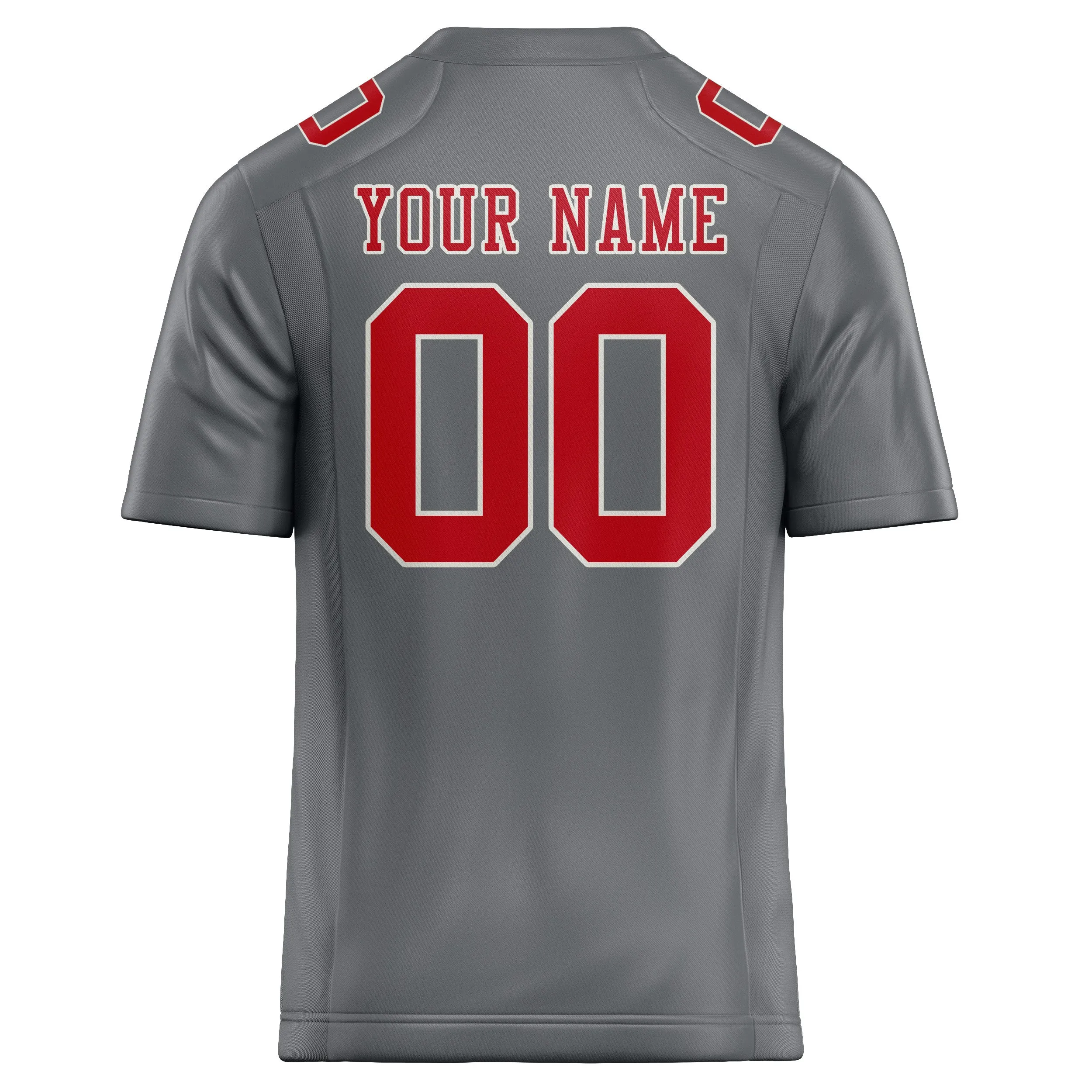 Custom Gray Red Football Jersey sold by Tailorly product image thumbnail 3