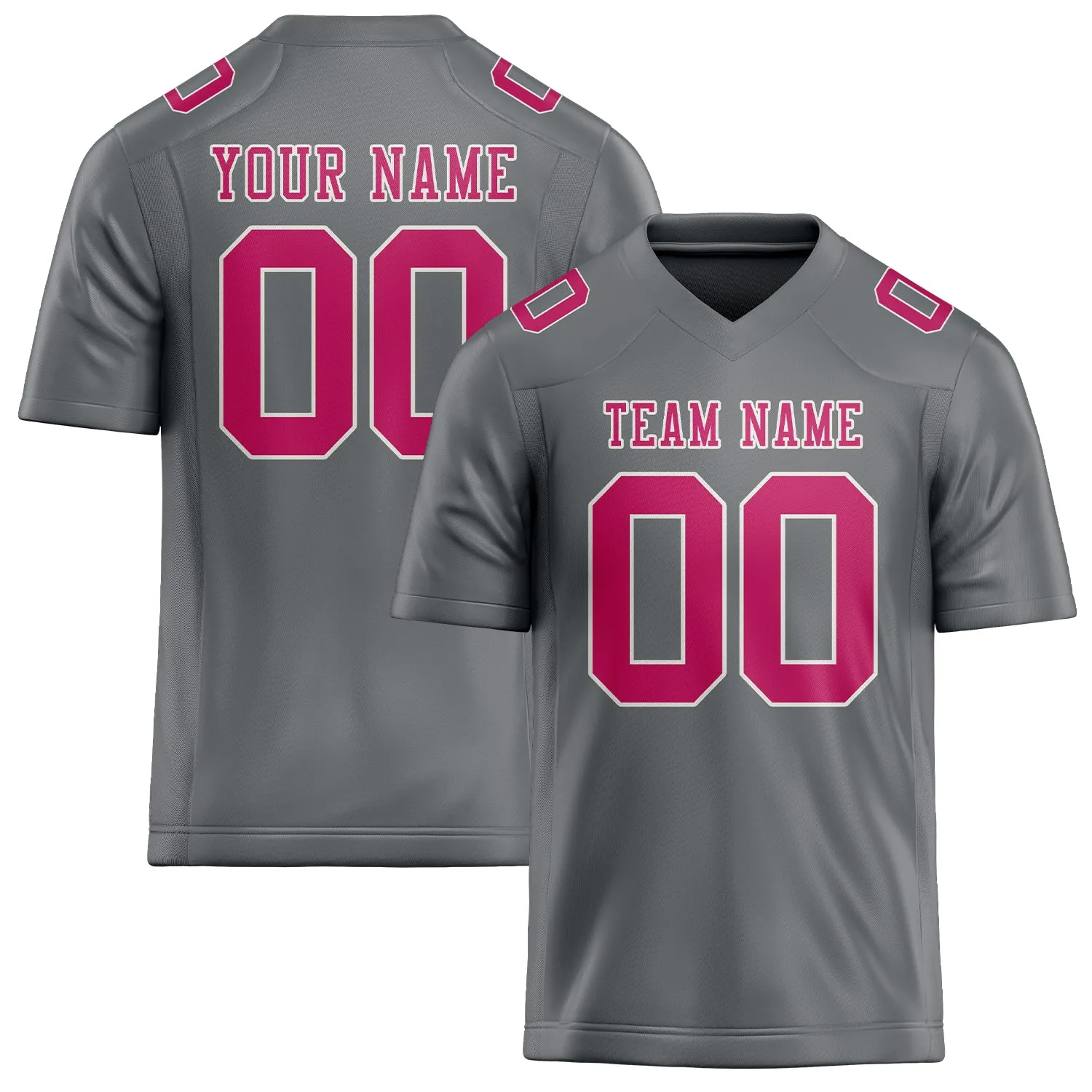 Custom Gray Pink Football Jersey sold by Tailorly