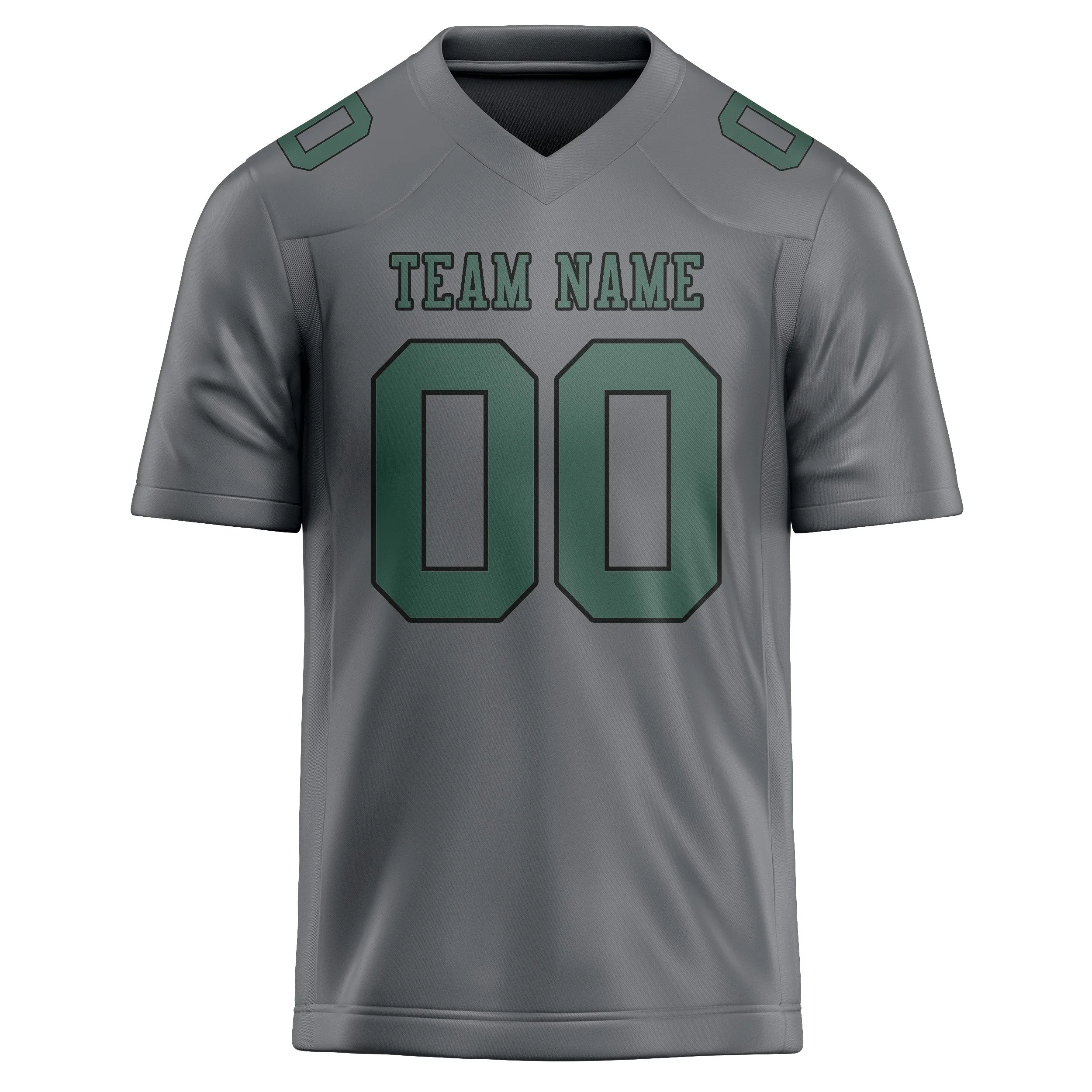 Custom Gray Blue Green Football Jersey sold by Tailorly product image thumbnail 2