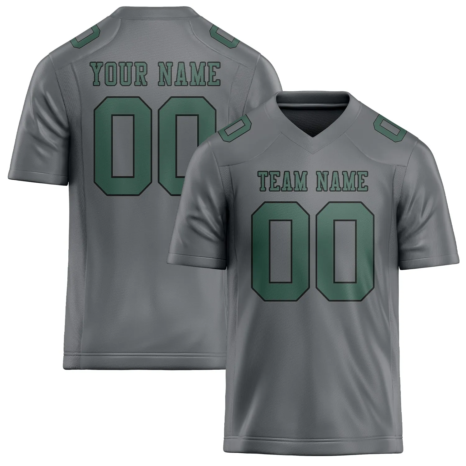 Custom Gray Blue Green Football Jersey sold by Tailorly