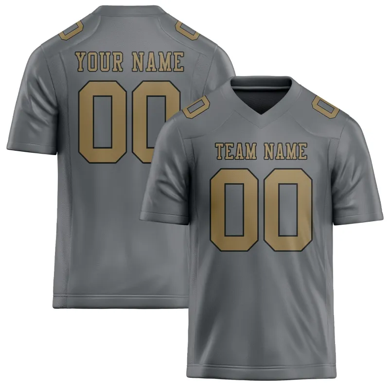 Custom Gray Light Khaki Football Jersey made by Tailorly