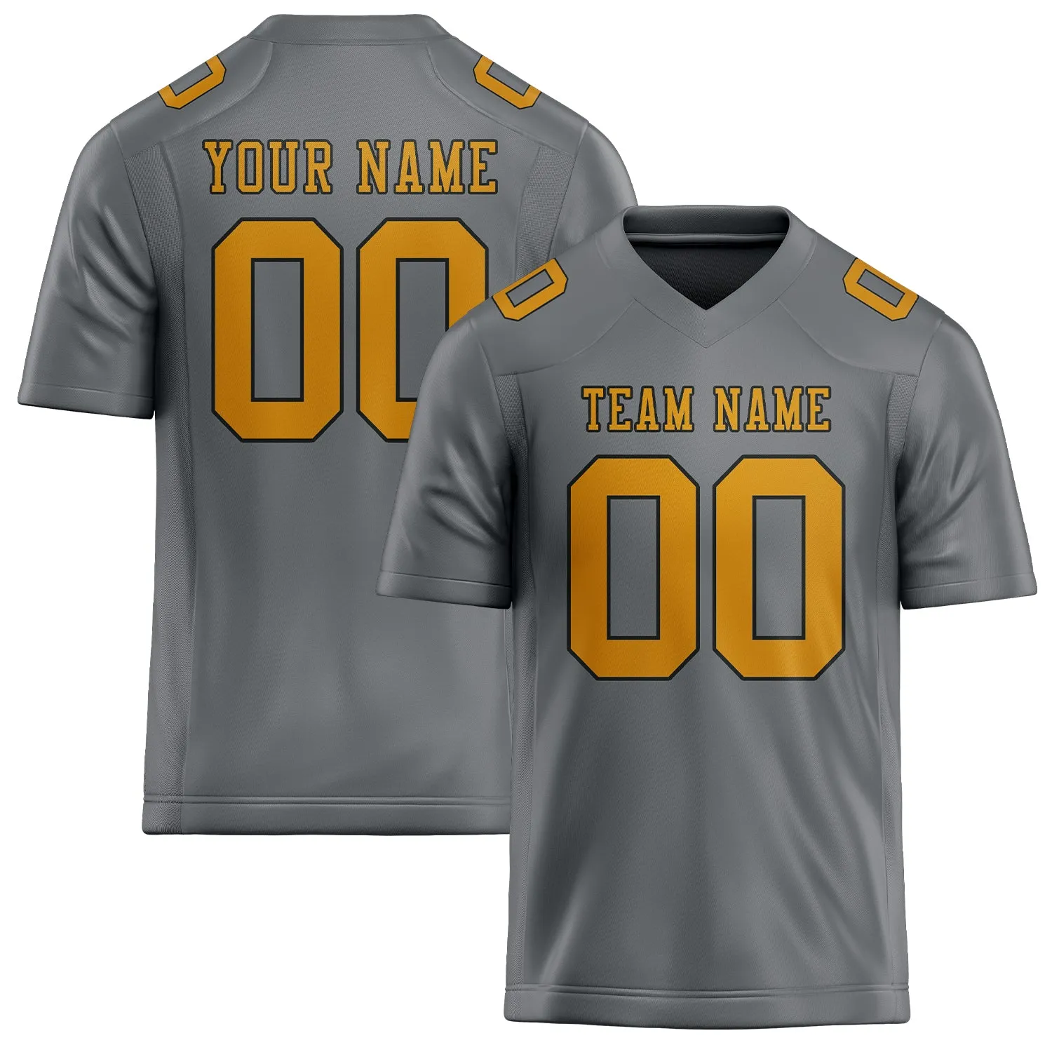 Custom Gray Yellow Football Jersey sold by Tailorly