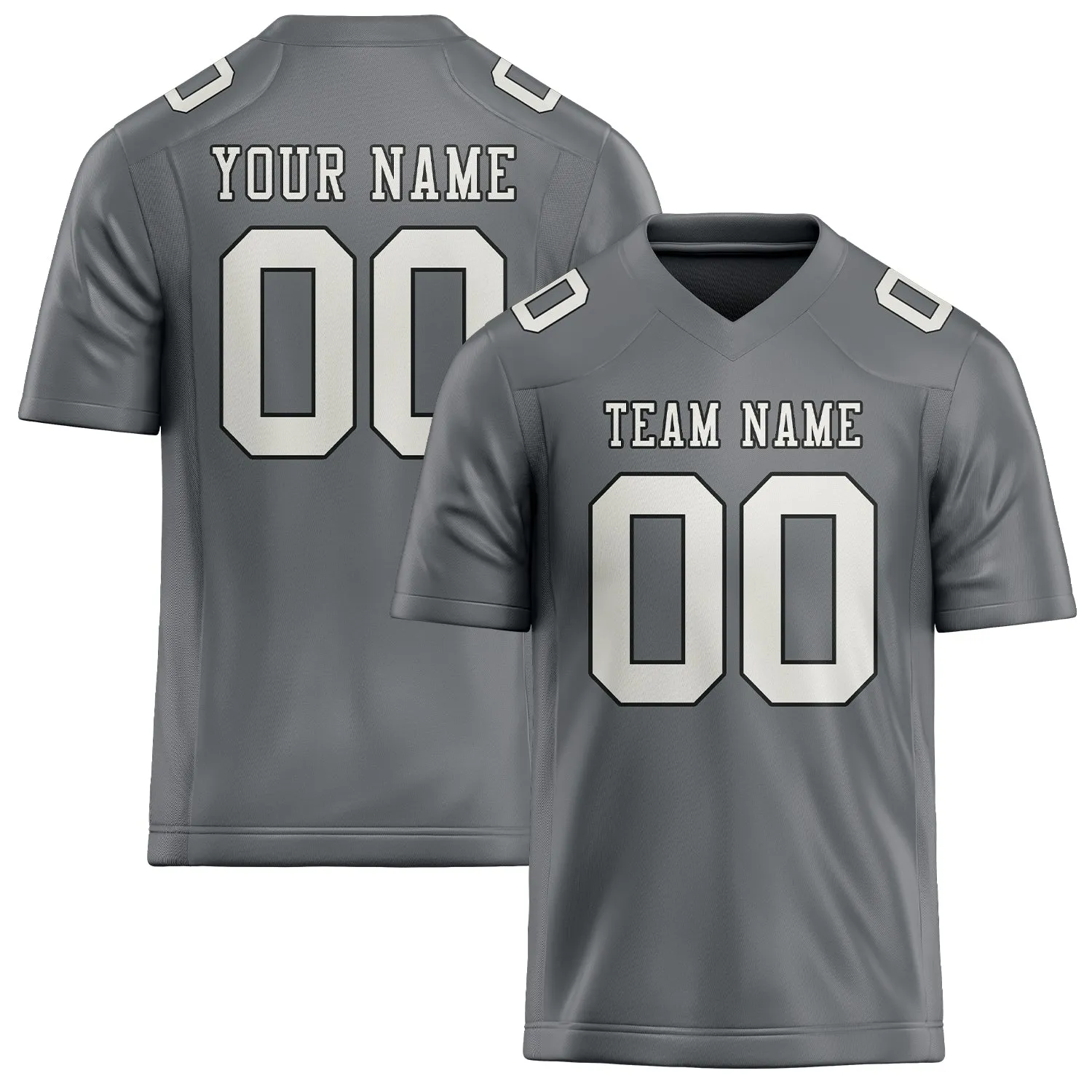 Custom Gray White Football Jersey sold by Tailorly