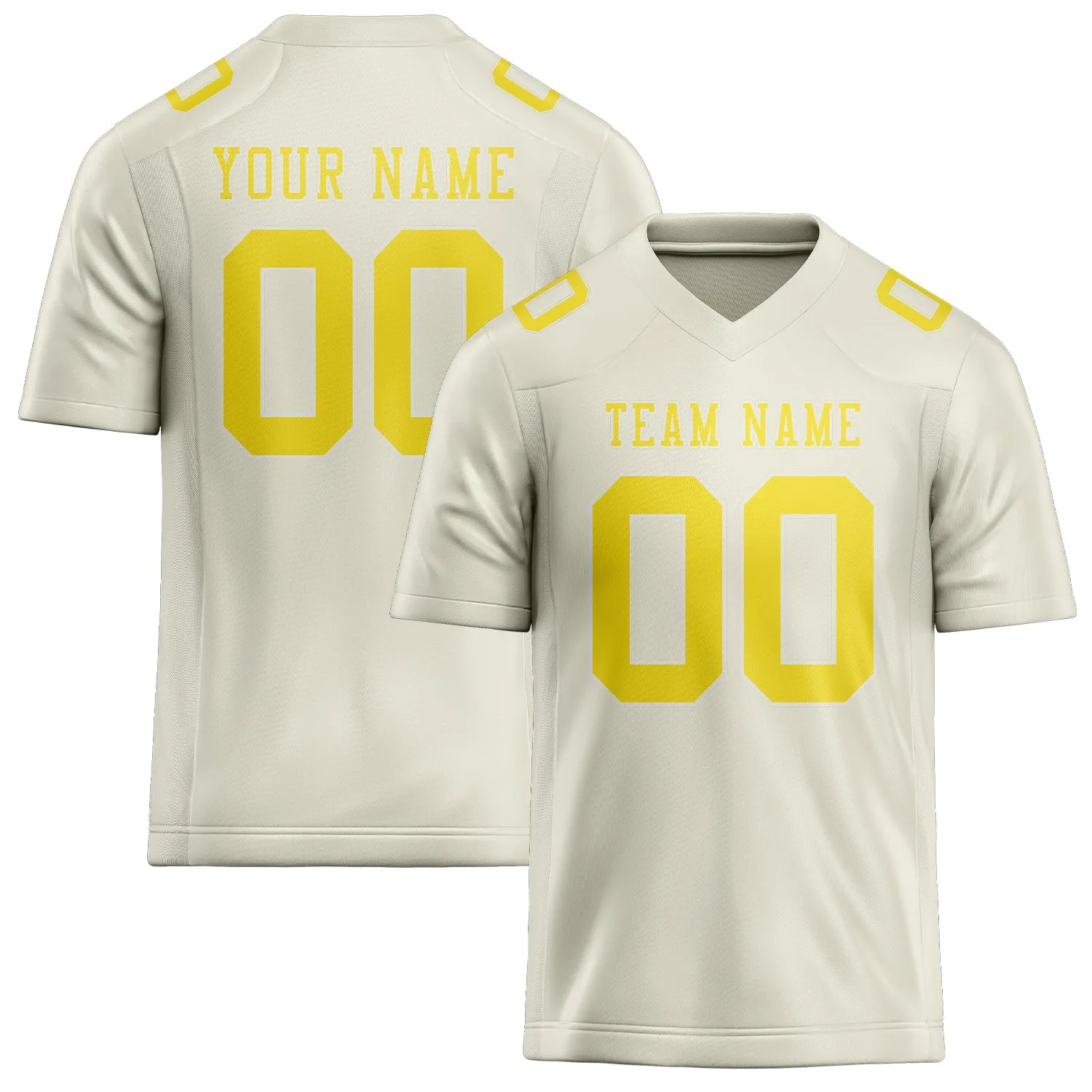 Custom Cream Light Yellow Football Jersey sold by Tailorly