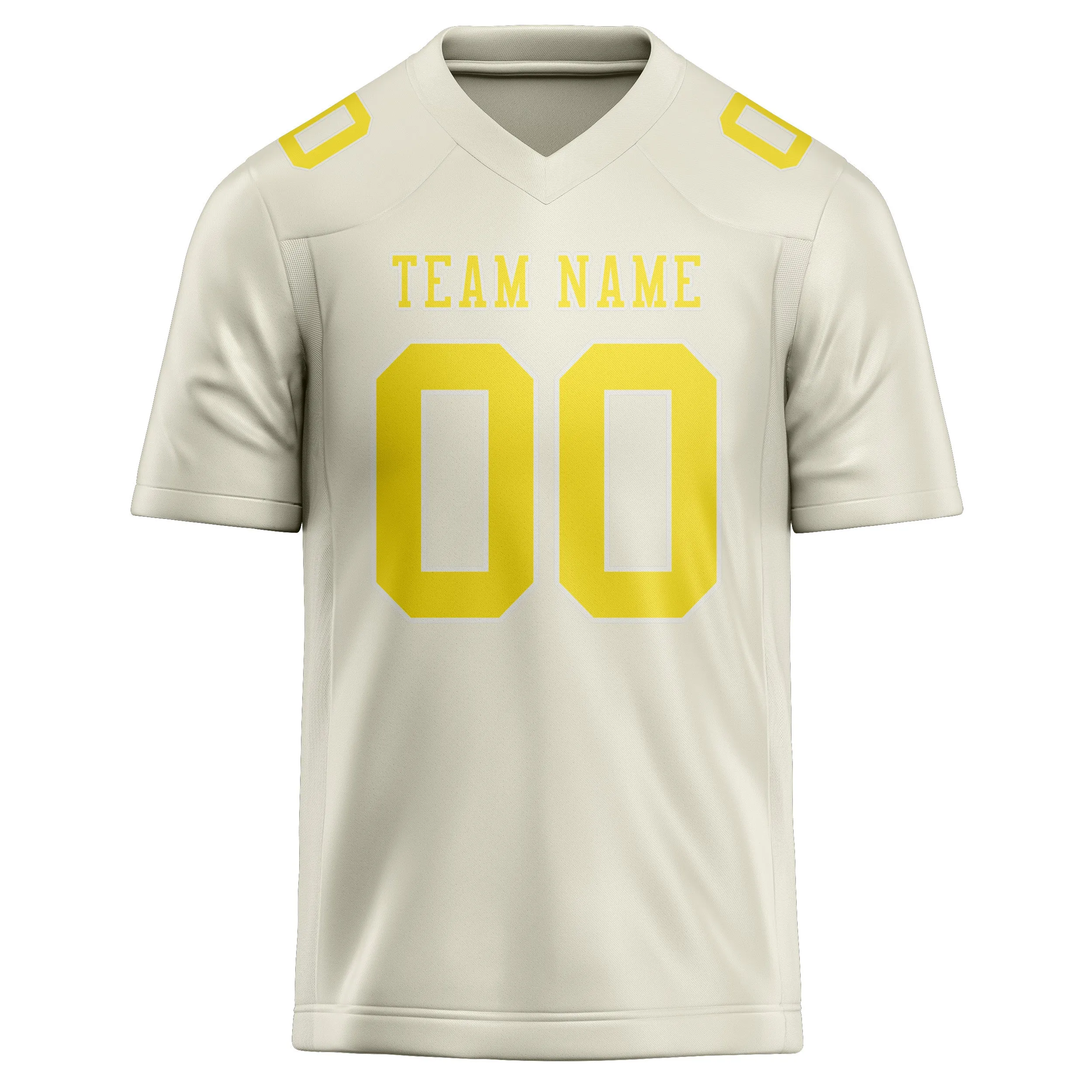 Custom Cream Light Yellow Football Jersey sold by Tailorly product image thumbnail 2