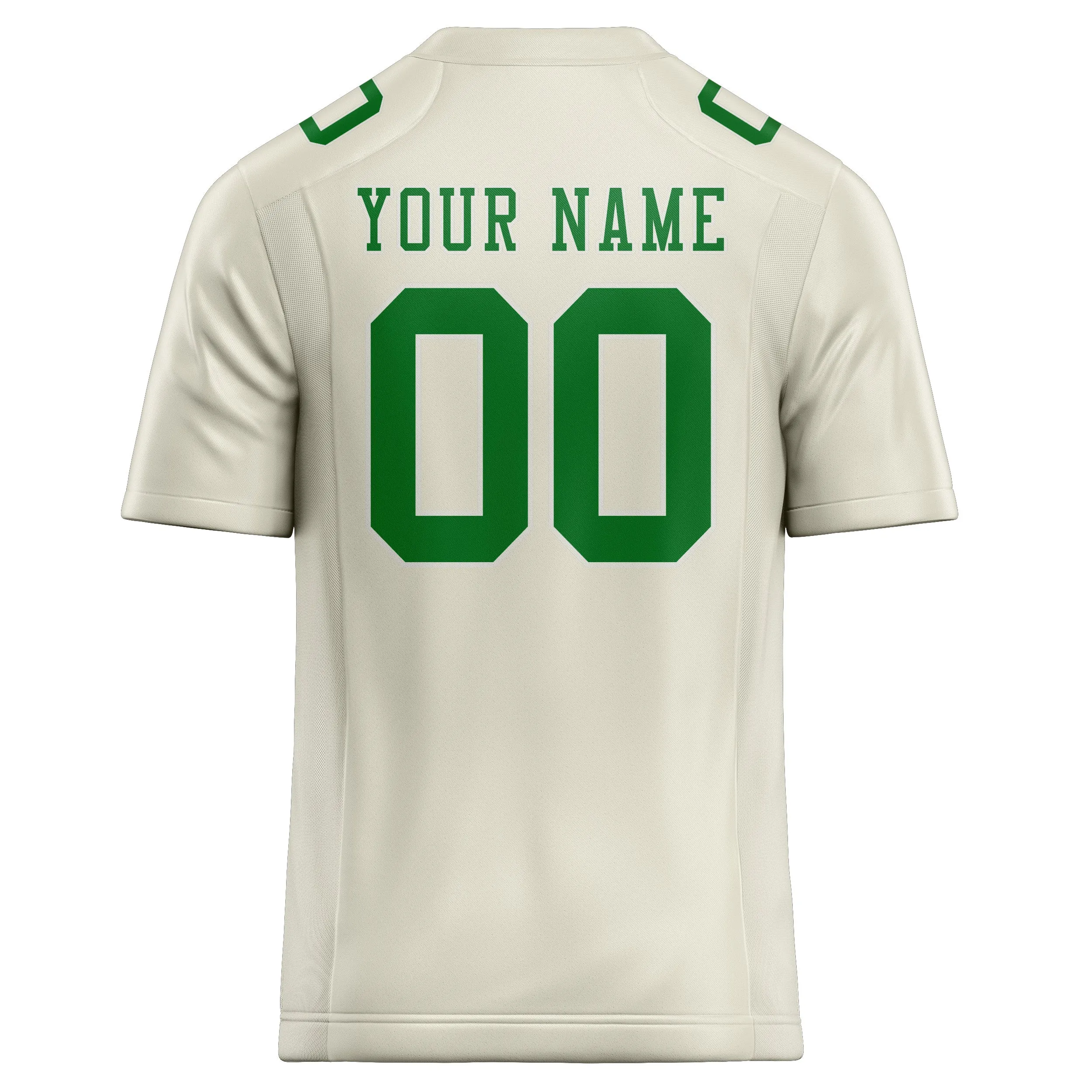 Custom Cream Emerald Green Football Jersey sold by Tailorly product image thumbnail 3
