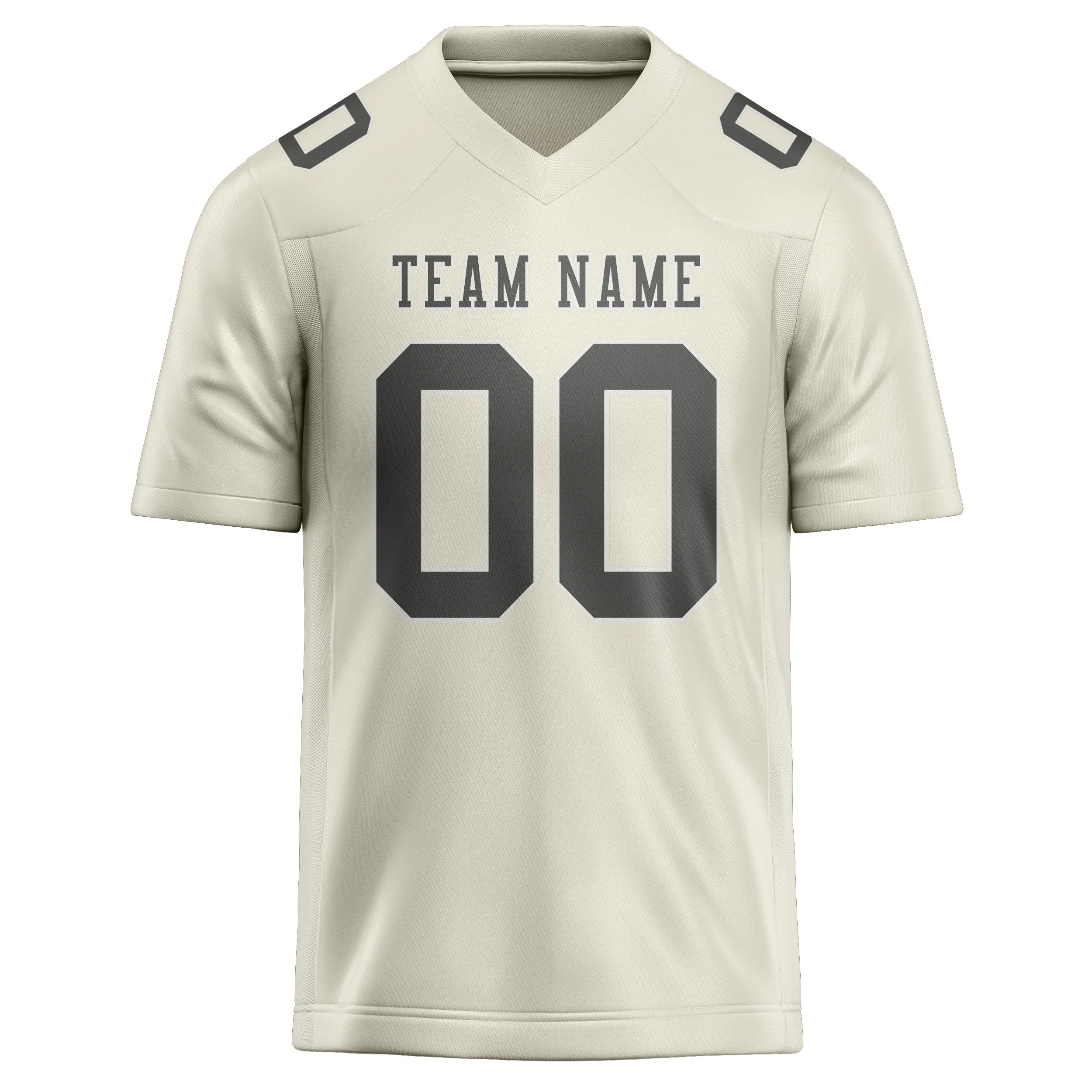 Custom Cream Dark Grey Football Jersey sold by Tailorly product image thumbnail 2