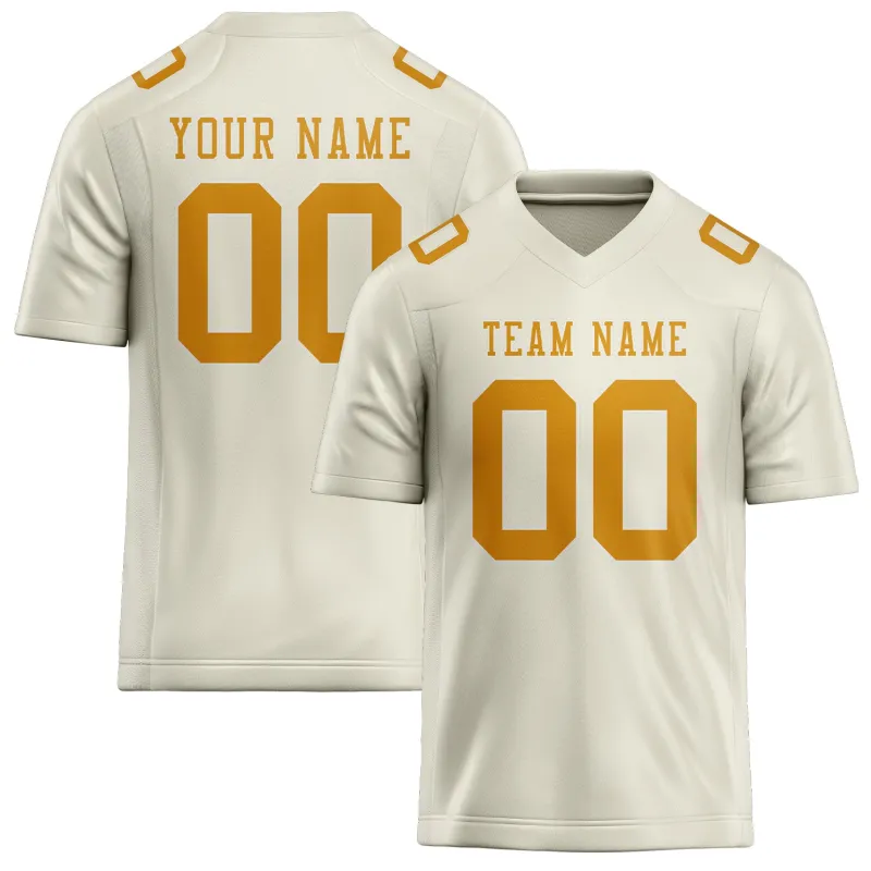 Custom Cream Yellow Football Jersey made by Tailorly