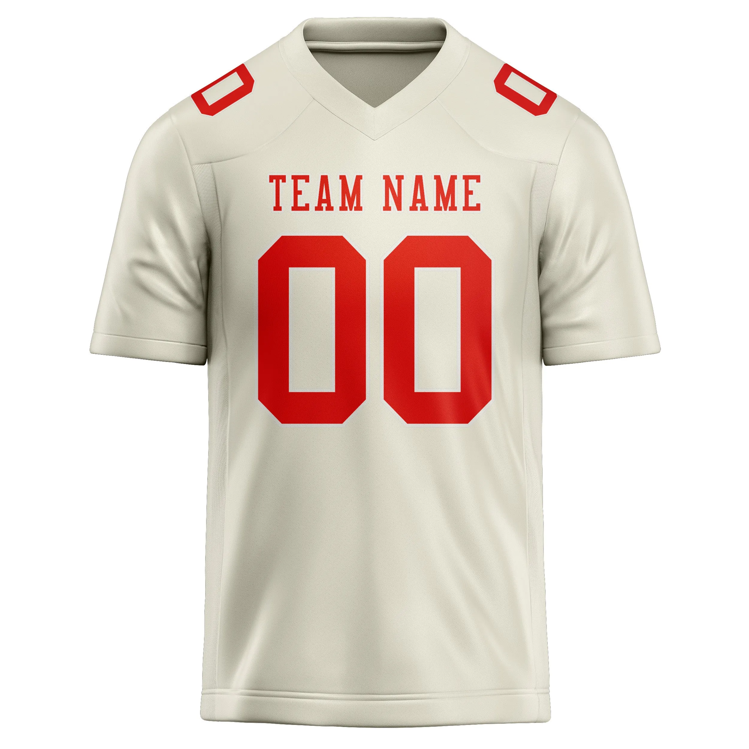 Custom Cream Orange Red Football Jersey sold by Tailorly product image thumbnail 2