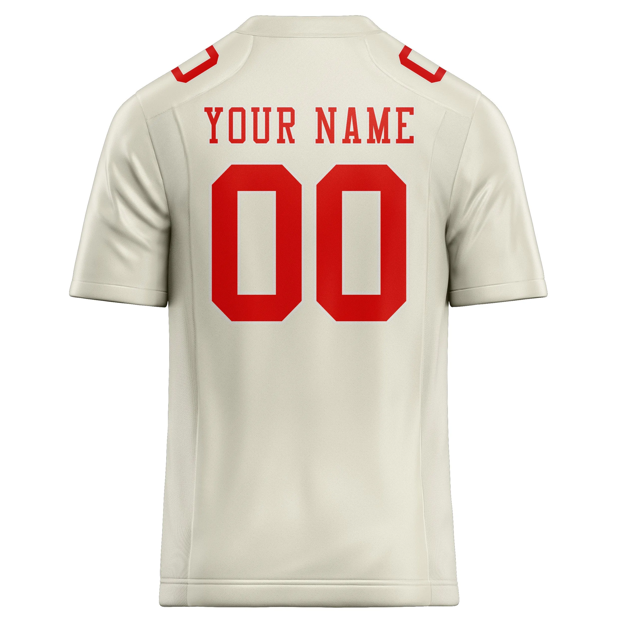 Custom Cream Orange Red Football Jersey sold by Tailorly product image thumbnail 3