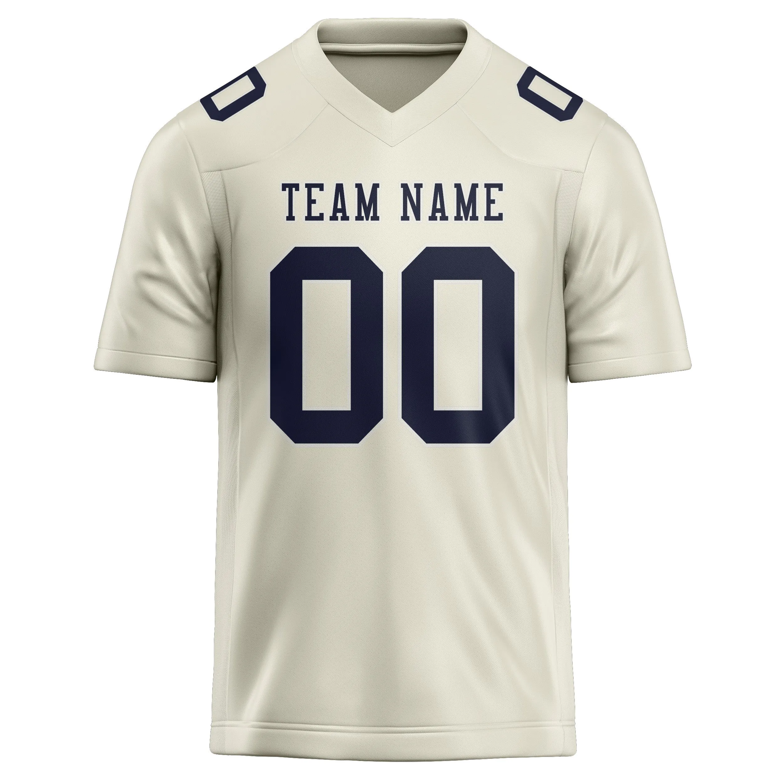 Custom Cream Navy Football Jersey sold by Tailorly product image thumbnail 2