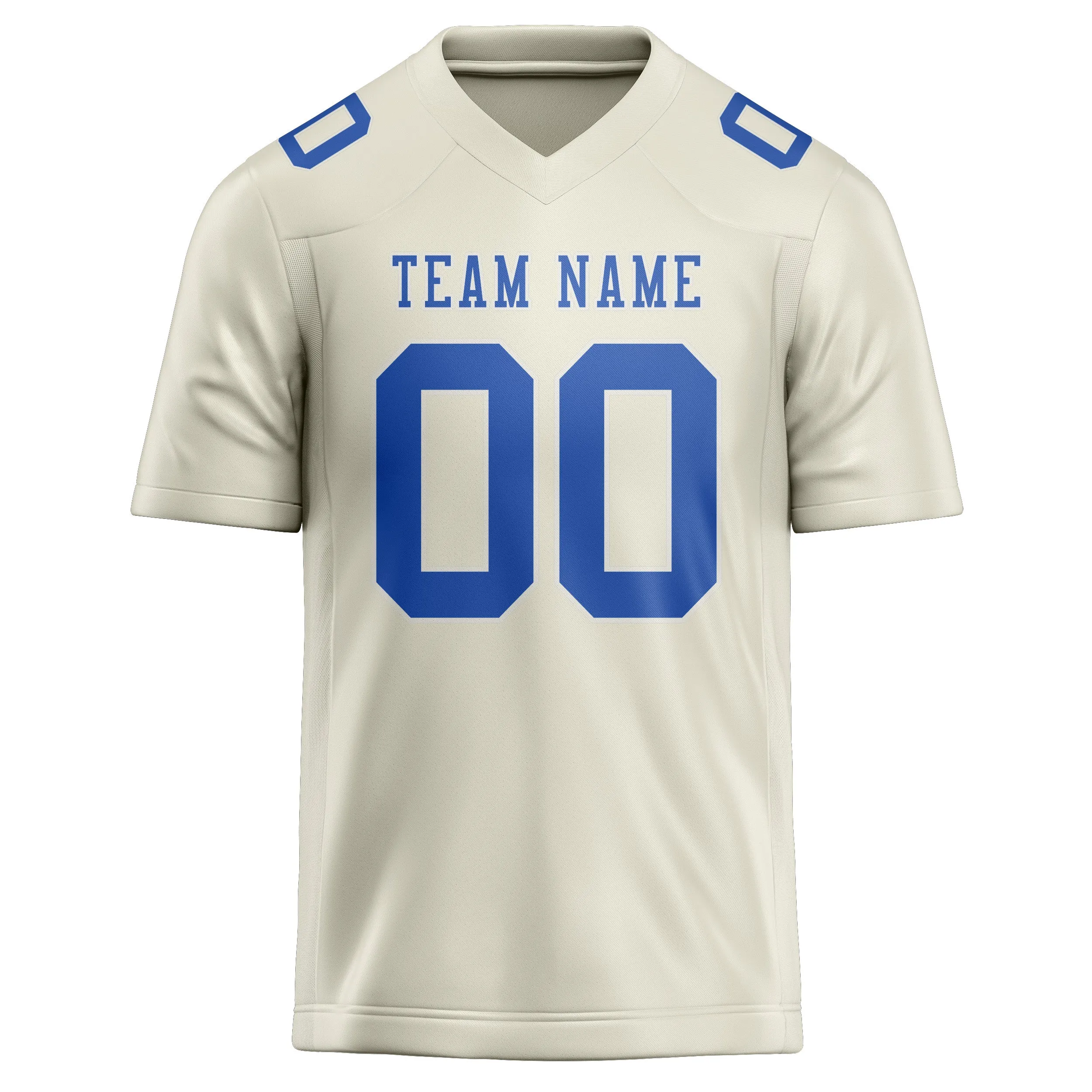 Custom Cream Sky Blue Football Jersey sold by Tailorly product image thumbnail 2