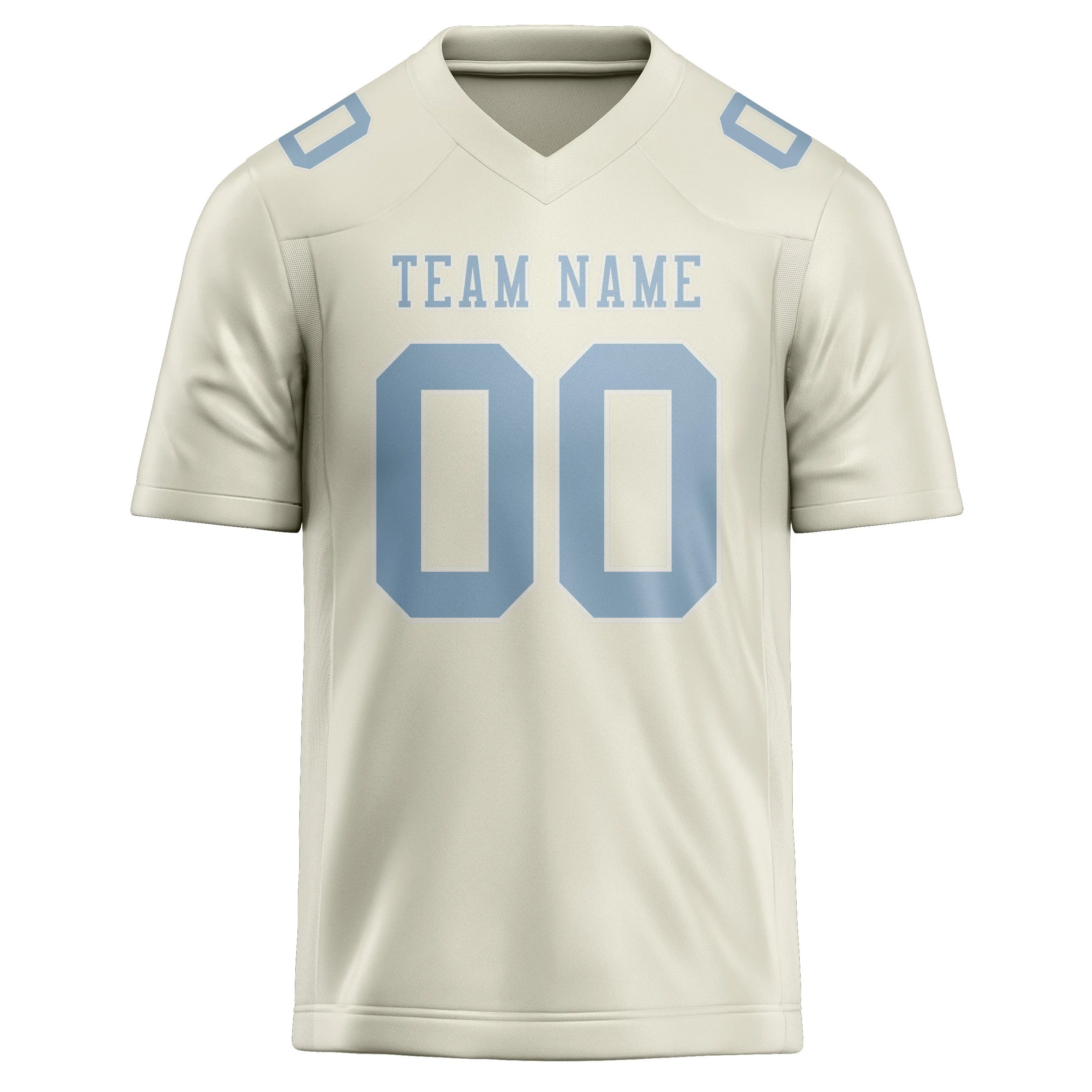 Custom Cream Light Blue Football Jersey sold by Tailorly product image thumbnail 2