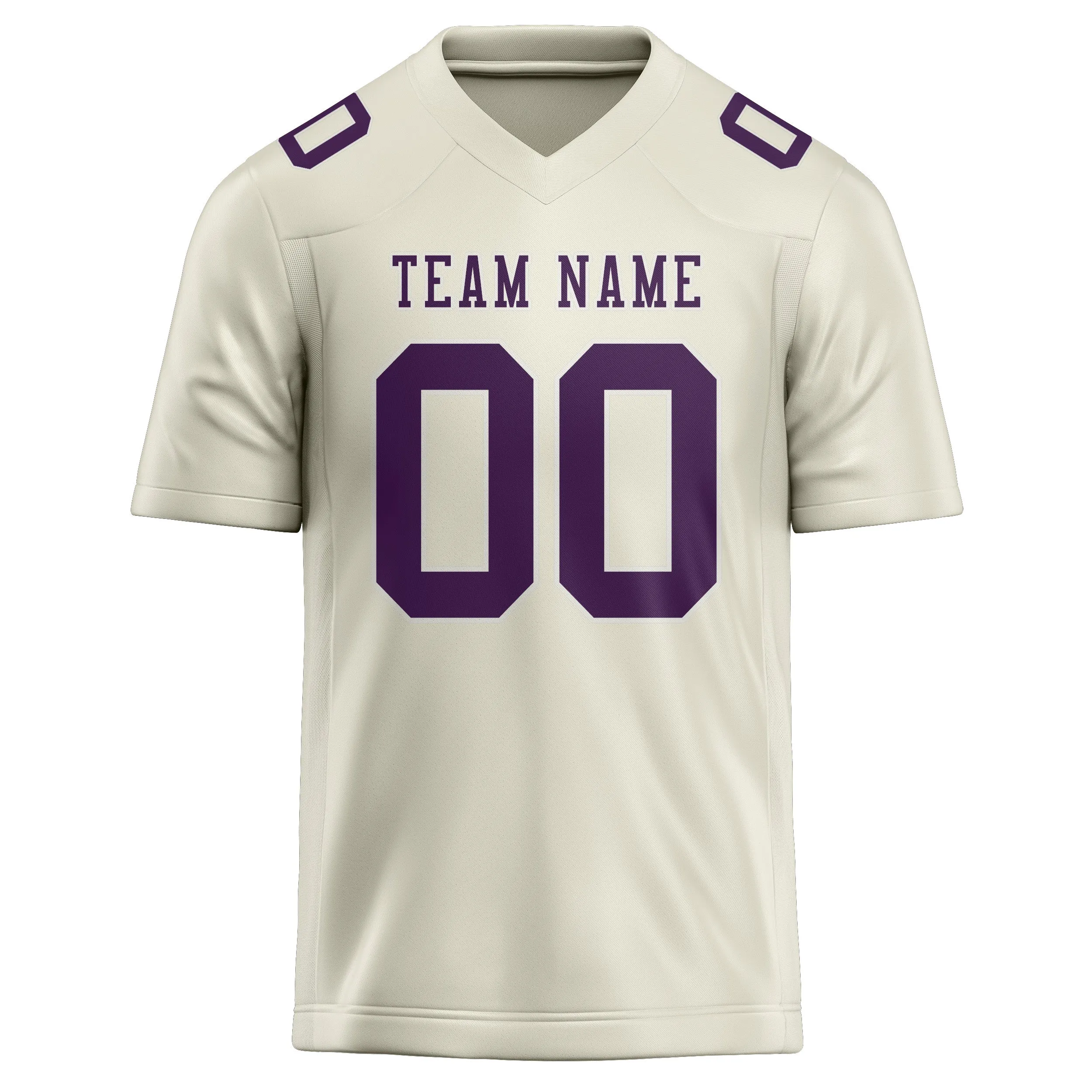 Custom Cream Purple Football Jersey sold by Tailorly product image thumbnail 2