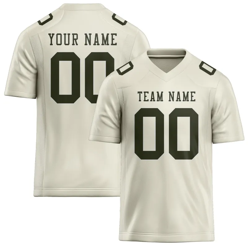 Custom Cream Olive Football Jersey made by Tailorly