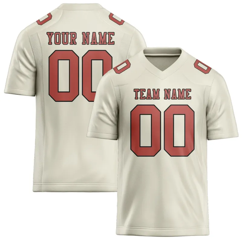 Custom Cream Copper Rose Football Jersey made by Tailorly