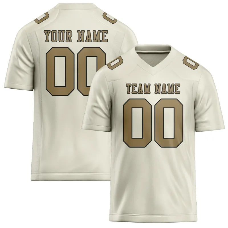 Custom Cream Light Khaki Football Jersey made by Tailorly
